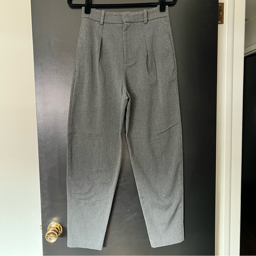 Zara Gray Pleated Trousers
